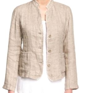Eileen Fisher PM Linen Mandarin Collar Jacket